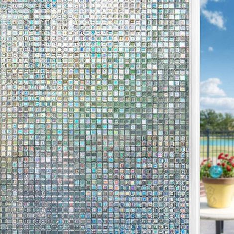 Mosaik-fensterfolie, 45 X 200 Cm, Anti-peeping, 3d-mosaik, Dekorativer Effekt, Verdunkelungsfolie, Selbstklebende Fensterfolie Für Zuhause, Schlafzimmer, Büro, Küche, Badezimmer