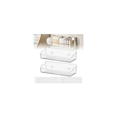 Pcs Badezimmerregal, Duschregal Ohne Bohren, Wandregal Ohne Bohren Für Die Küche, Badezimmeraufbewahrung Ohne Bohren, Transparent Für Badezimmer, Küche, Schlafzimmer, 32 X 11 X 8,8 Cm