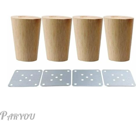 Set Mit 4 5 Cm Dicken Gummibaum-möbelbeinen – Montageplatte Und Schrauben Im Lieferumfang Enthalten – Verstärkte Stabilität Für Sofas, Betten Und Tische