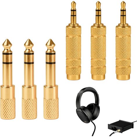 6 Stück Kopfhöreradapter 6,35 Mm (1/4 Zoll) Stecker Auf 3,5 Mm Buchse Und Stereo-audio-klinkenstecker 3,5 Mm Stecker Auf 6,35 Mm (1/4 Zoll) Buchse, Klinkenadapter Für Kopfhörer/lautsprecher/gitarre/kl