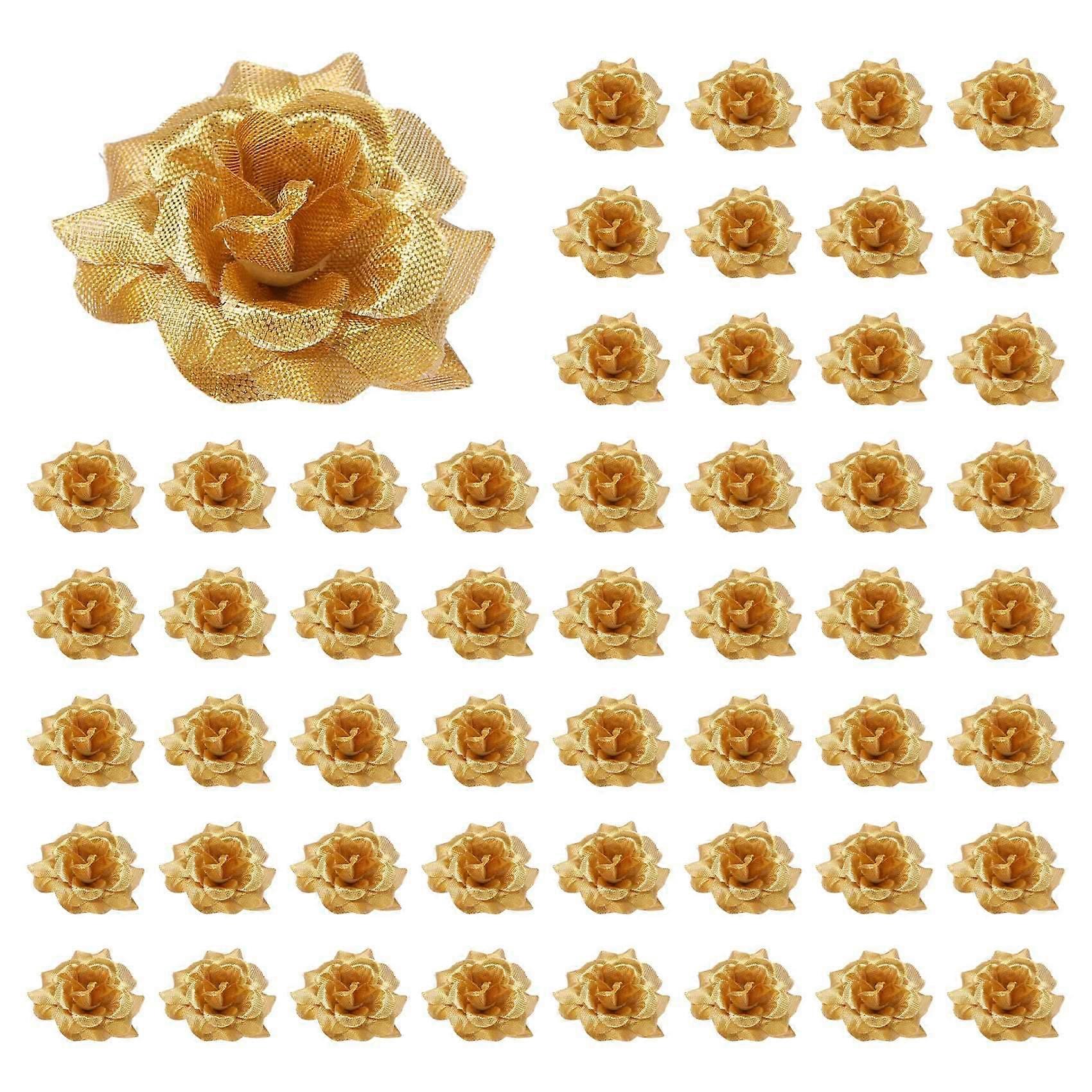 300 Roses Artificielles En Soie, Pinces À Cheveux Pour Décoration De Mariage (dorées)