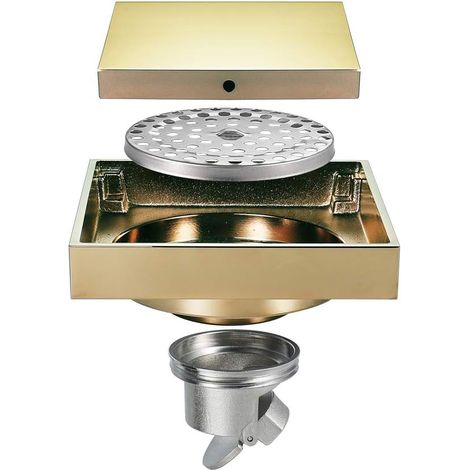 Gold-bodenablauf, Versteckter Quadratischer Bodenablauf, Messing-duschablauf, Geruchshemmender Duschablauf Für Toilette, Badezimmer, Küche, 100 X 100 Mm