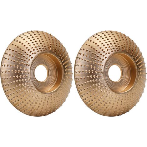 Holzbearbeitungs-schleifscheiben, Schnitzscheibe, Drehwerkzeug, Schleifwinkelschleifer, Gold, 5/8 Innendurchmesser, 85 Mm Außendurchmesser, 2 Stück, Gebogene Schleifscheiben