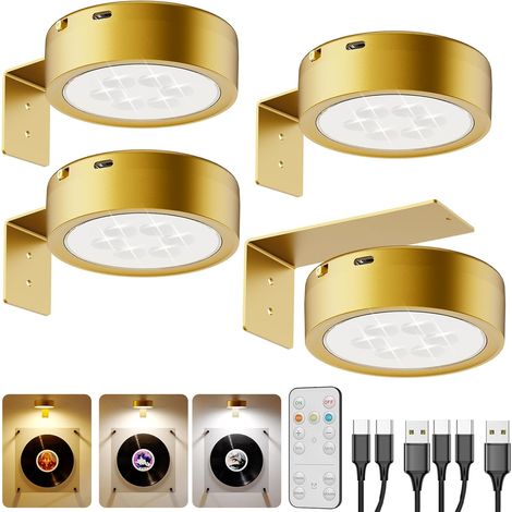 Kabellose Led-bilderleuchte, Dore 2600 Mah Wiederaufladbare Usb-wandleuchte, Innenwandleuchte, Fernbedienung, Bildbeleuchtung, Akku, Led-spot, Selbstklebende Wandleuchten Für Bilder Und Vitrinen, Schr