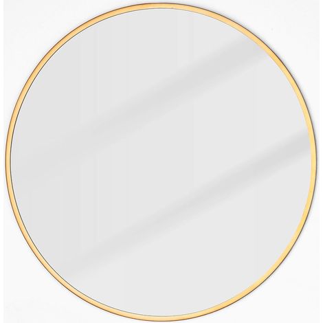 Ineasicer Gold Runder Wandspiegel, Kosmetikspiegel, 60 Cm (24 Zoll), Matt, Rustikaler Spiegel Für Badezimmer, Eingangsbereich, Esszimmer Und Wohnzimmer