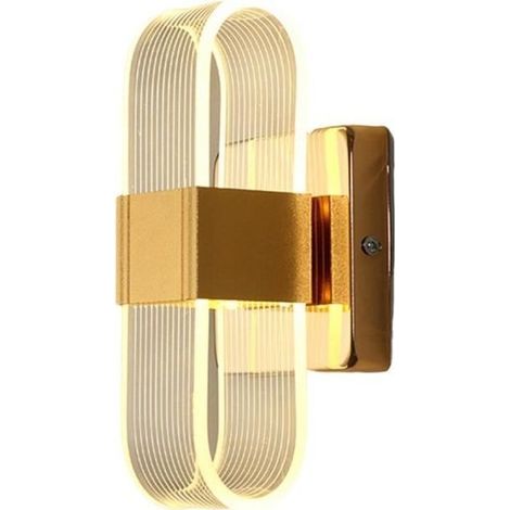 Moderne Acryl-led-wandleuchte, Dimmbare Wandleuchte Für Schlafzimmer, Flur, Treppen, Flur, Goldfarbene Streifenlinien