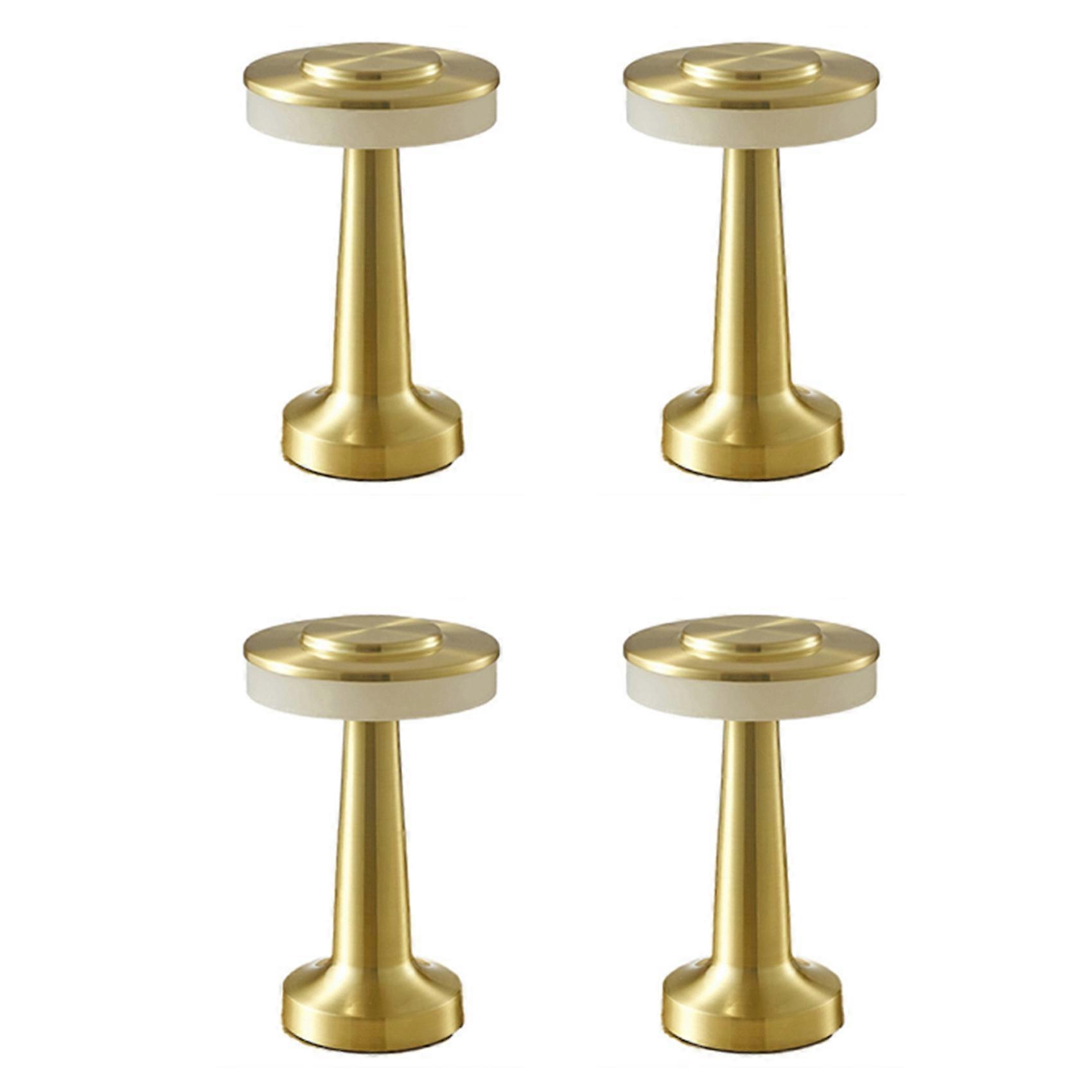 Lampe De Table Led Tactile Rechargeable 4x, Lampe De Table Pour Salle À Manger, Hôtel Ou Bar, Petite Lampe De Nuit Décorative Dorée