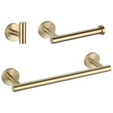 Sollbry – 3-teiliges Goldenes Badezimmerzubehör-set – Edelstahl Sus304 – Zirkonium-gold-finish – 16-zoll-handtuchhalter