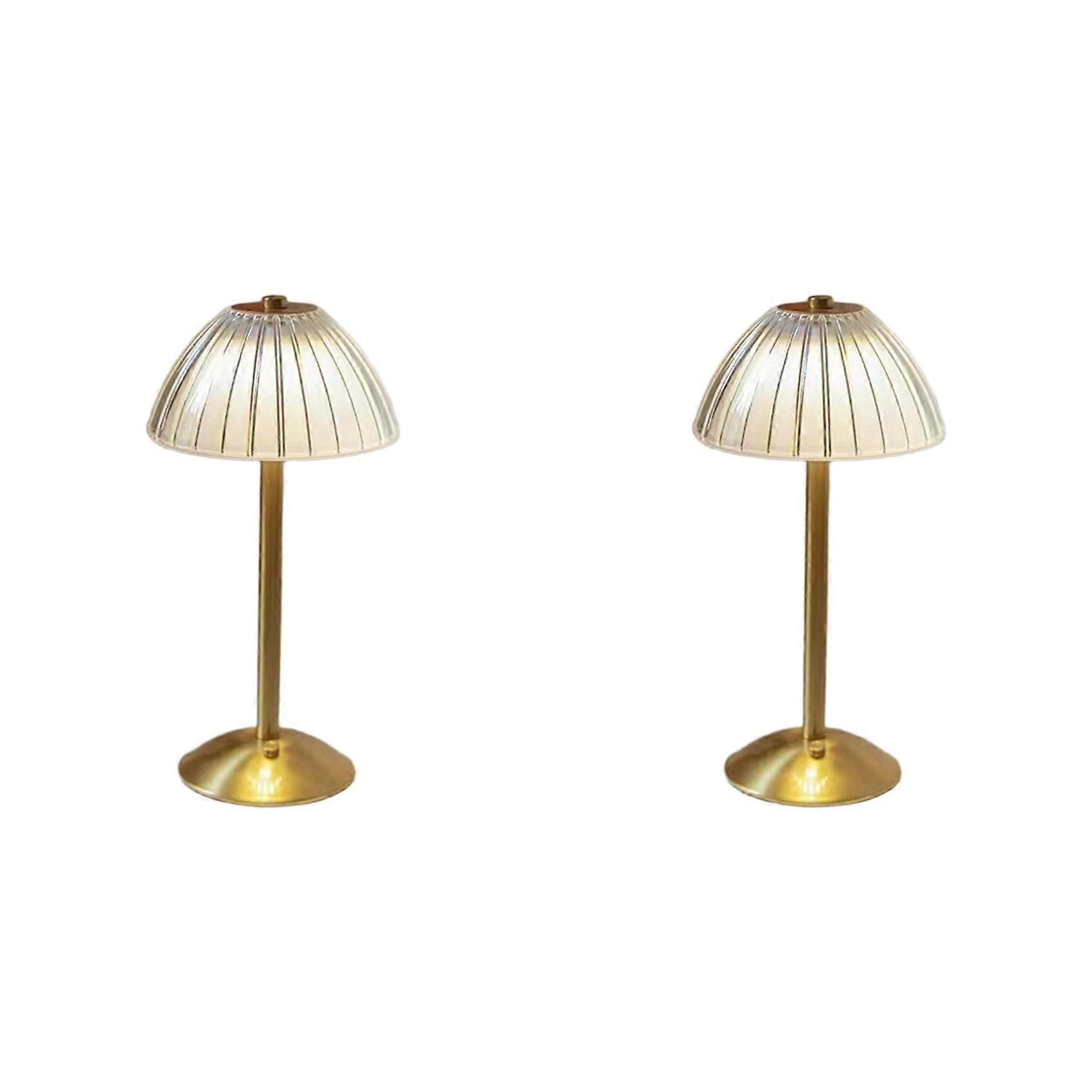 Lot De 2 Lampes De Bureau Led Avec Capteur Tactile, Rechargeables Par Usb Type-c, Pour La Chambre Et Le Bureau.
