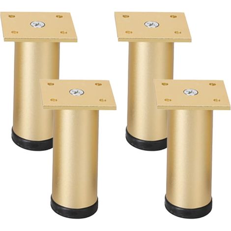 Verstellbare Möbelfüße, Goldene Möbelbeine, 6–40 Cm, Küchenmöbelbeine, Goldene Schrankbeine, Designer-sofafüße, Aluminium Eloxierte Oberfläche, Sockelfüße Für Möbel, Ø 38 Mm, 4er-set (15 Cm)