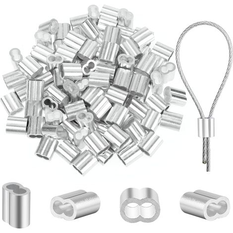 100 Stück 2 Mm Kabelbinder, 2 Mm Aluminium-crimphülsen, Klemmhülsen, Klemmhülsen, Kabelbinder, Aluminium