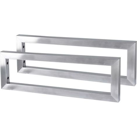 2 Montagehalterungen Aus Gebürstetem Edelstahl Für Die Waschtischplatte, Halterungen Für Das Waschbecken 55 X 15 X 3 Cm, Halterungen Für Regale