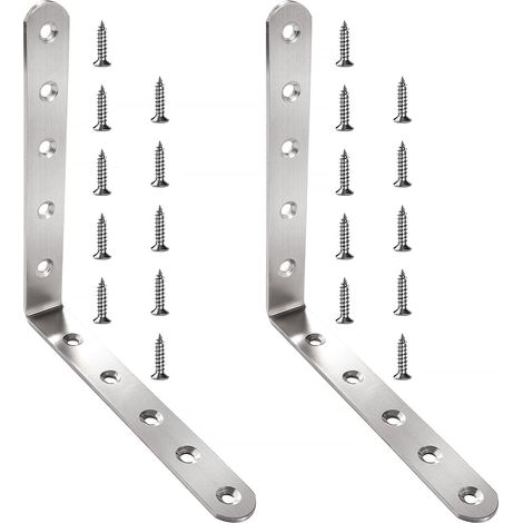 2 Stück 150 X 150 X 20 X 3 Mm Halterung L-förmige Halterung, Edelstahl-eckhalterung, 90-grad-halterung, Rechtwinklige Halterung, Mit 20 Stück Schrauben, Für Holzmöbelschränke