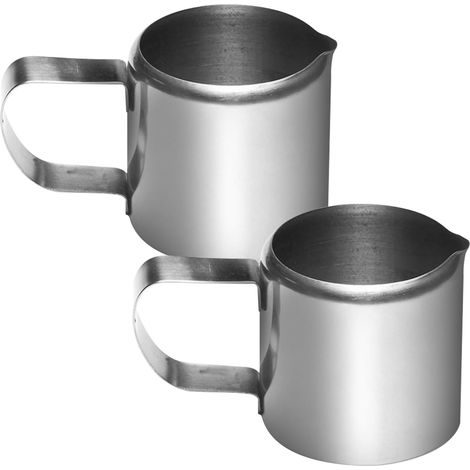 2-teiliges Edelstahl-milchkännchen-set Mit Mini-multifunktionskrügen Für Kaffee, Espresso, Tee, Zuhause, Barista