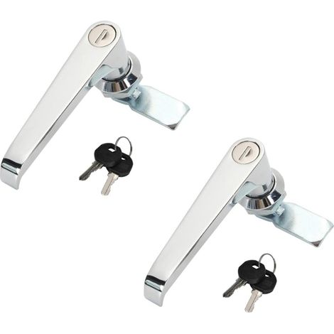 2er-pack Schrankschlösser Mit Griffen Und Schlüsseln, Schlösser Für Schaltschränke, Griffschlösser Für Verteilerschranktüren (verchromt)