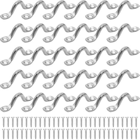 30 Stück Deckschnallen, Edelstahl-deckschnalle, 5-mm-augenplatte, Öse Aus 316-edelstahl, Schraubbar Mit 60 Schrauben Für Kajak- Und Kanu-rigging-befestigung