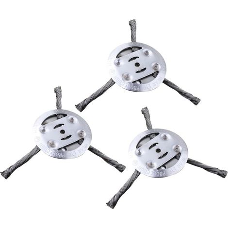3er-pack 15,2 Cm Stahldraht-trimmerbürste, 3 Stränge, Unkrautbürste Für Freischneider, Trimmerkopf, Wildgrasbürste Für Rasenmäher, Elektrowerkzeug