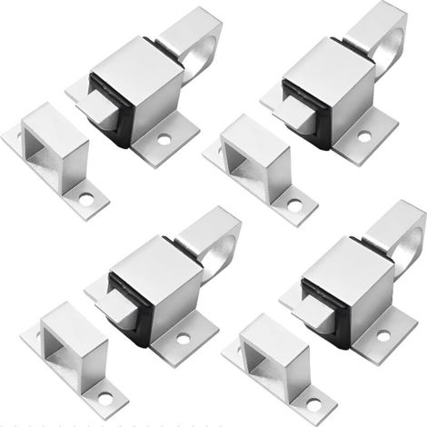 4 Stück Automatische Federriegel Aus Aluminiumlegierung, Doppelseitiger Schieberiegel, Kleiner Innentürriegel