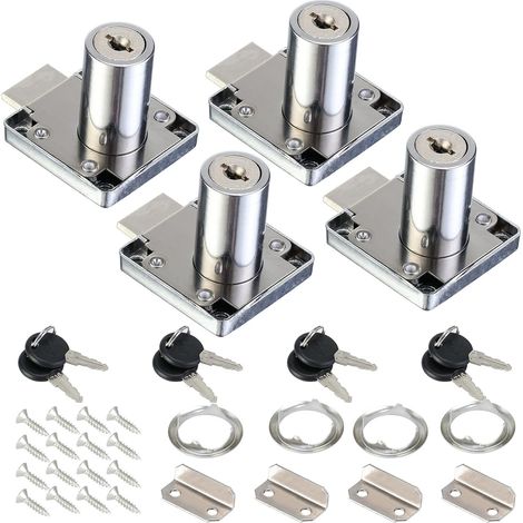 4er-pack 32-mm-schrankschlösser Mit Universalschlüsseln Für Schublade Und Briefkasten