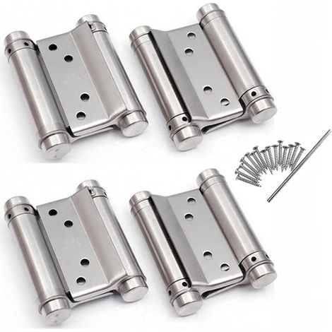 4er Set Pendeltürscharniere Scharniere Double Action Feder Edelstahl Saloon Western, 75 Mm (belastbarkeit Bis 15kg)