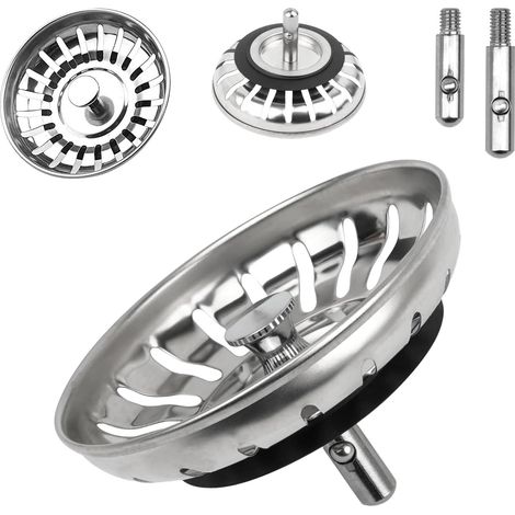 80 Mm Universal-spülbeckenstopfen, Abflussstopfen Mit Edelstahlsieb, Kleiner Siebkorb, Spülbeckenstopfen Für Küchenspüle (1 Stück)