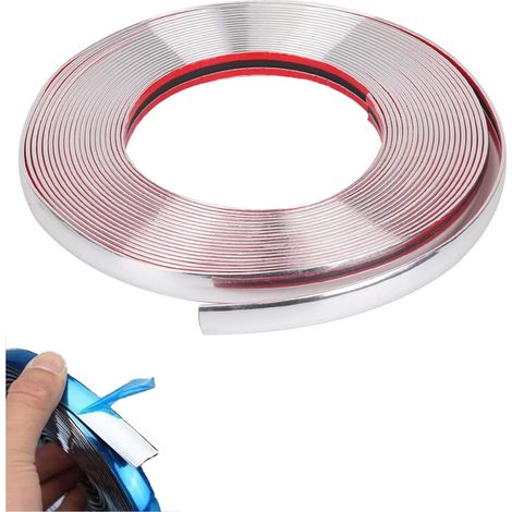 Auto-chromstreifen, 15 Mm X 5 M, Chrom-autozierleiste, Verbesserter Chrom-klebestreifen Für Die Außendekoration Von Karosseriefenstern (silber)