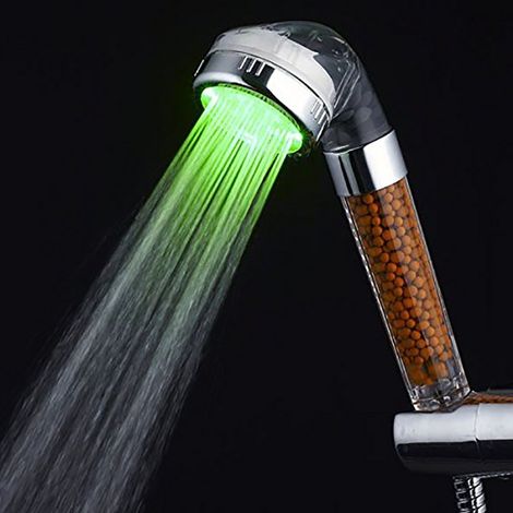 Led-duschkopf, Badezimmer-duschkopf, 7-farbige Led-handbrause, Wassersparender Hochdruck-duschkopf, Sprühkopf Und Doppelter Anti-chlor-filter.