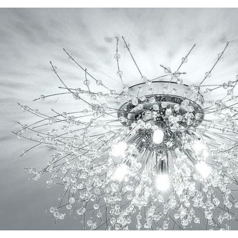 Deckenleuchte, Kristall-kronleuchter, 6 Lichter, G9-kristall-deckenleuchte, Feuerwerk-kronleuchter, K9-kristalle, Schlafzimmer (leuchtmittel Nicht Im Lieferumfang Enthalten)