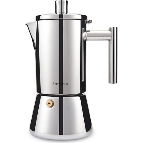 Diego Espresso-kochfeld, Italienische Kaffeemaschine, Edelstahl, Moka-kanne, Induktion, Silber, 200 Ml, 4 Tassen