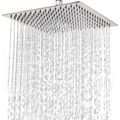 Duschkopf Aus Edelstahl – Regenduschkopf, 20 Cm Quadratischer Duschkopf, Universelle Wassersparende Dusche Mit 1/2-zoll-gewinde, Einfach Zu Installieren Und Zu Reinigen
