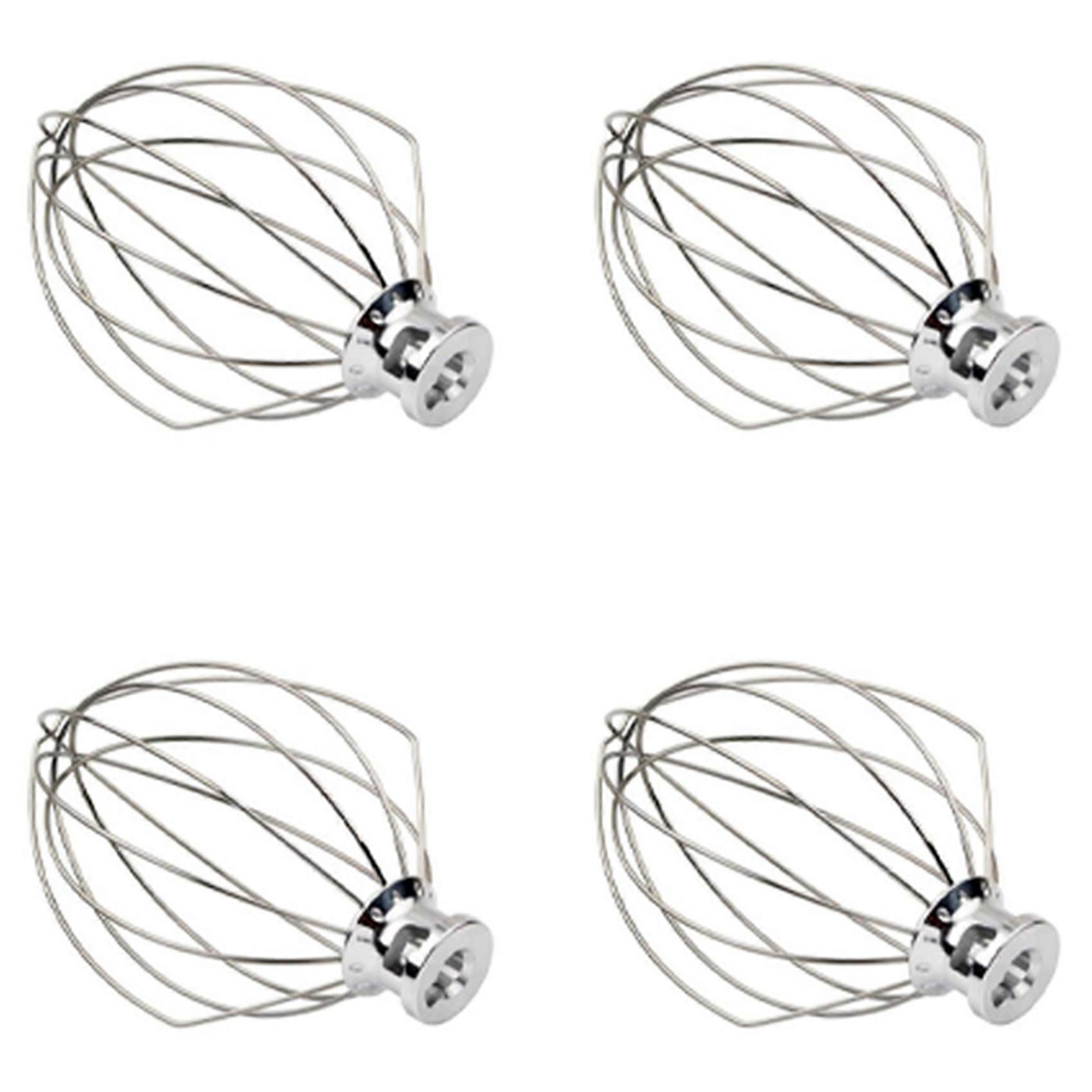 4 Fouets En Acier Inoxydable K5aww, Tête De Mélange Pour Batteur À Œufs, 5 Qt, Compatibles Avec Les Robots Kitchenaid Américains.