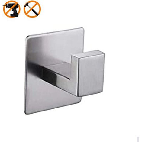 Klebehaken, Badezimmer-wand-klebehaken, Küchenhandtuch-aufhänger, Bilder-aufhänger Ohne Bohren, Selbstklebender Aufkleber-haken Aus Edelstahl, Silber