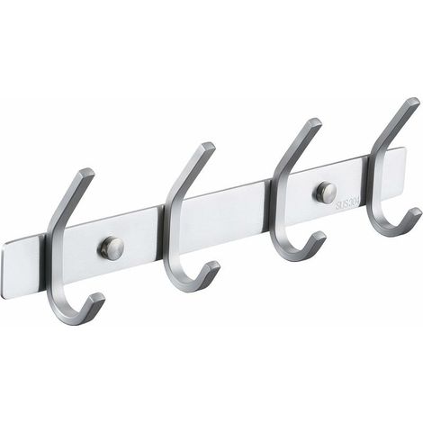 Kleiderhaken Für Badezimmer, Wandmontage, Metallgarderobe, 4 Haken, Badezimmer-wandhaken, Sus304-edelstahl, Gebürstete Oberfläche, Ah203h4-2