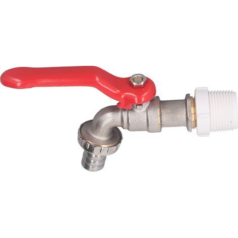 Kugelabsperrventil Mit Vierteldrehung Und 15-mm-ablauföffnung, 3/4 Pvc-außengewinde Und 1/2 Messinggewinde.