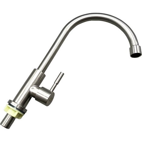 Küchenarmatur, Nur Kaltwasser, 360° Drehbarer Wasserhahn Aus Edelstahl