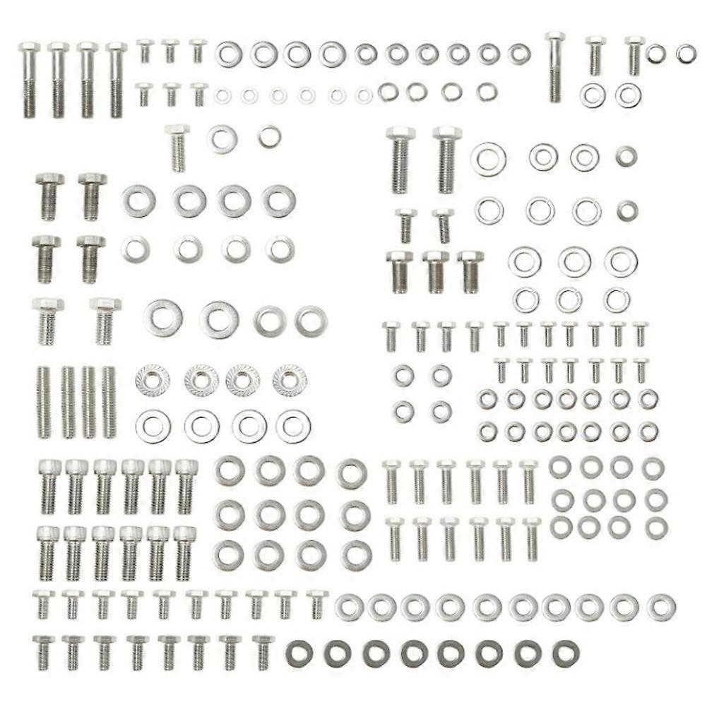 Ensemble De 211 Vis Et Écrous, Ensemble De Boulons Hexagonaux Pour Moteurs À Petit Bloc (chevy Sbc 265, 283, 302, 305, 307, 327, 350, 400)