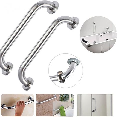 Linghhang – Set Mit 2 Haltegriffen Für Die Dusche Aus Edelstahl, 20 Cm – An Der Wand Montierter Sicherheitshandlauf – Maximale Belastung 50 Kg – Für Ältere Menschen Und Menschen Mit Eingeschränkter Mo