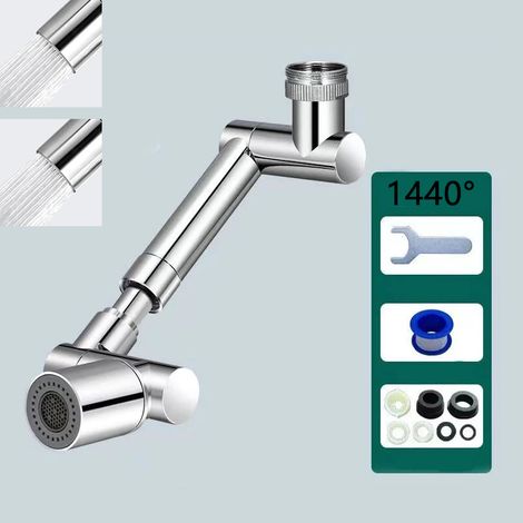 Readcly – 1440° Drehbarer Wasserhahn-verlängerer – Weitwinkel-roboterarm – 2 Sprühmodi – Einfache Installation Ohne Werkzeug