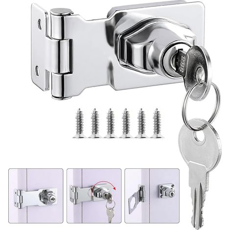 Schrank-vorhängeschloss Mit Passenden Schlüsseln, Schubladenschloss, Schrankschloss, Schrank Mit Schlüssel, Haspenschloss, Briefkastenschloss (2,5 Zoll)
