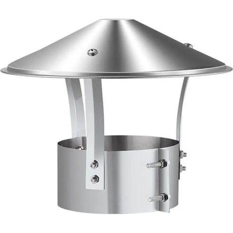 Schornsteinkappe, Edelstahlauspuff, Abgasrohr, Außenkamin (helles Silber), 200 Mm