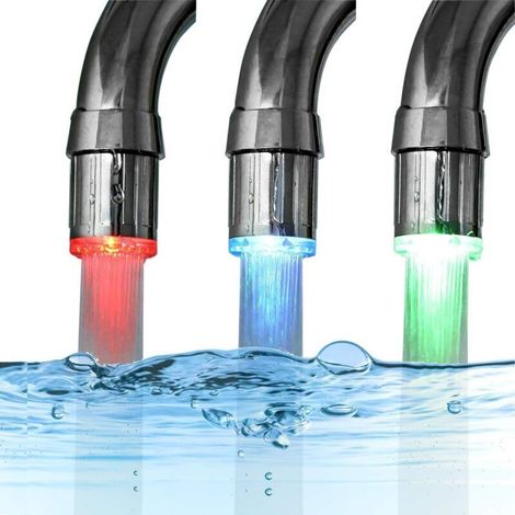 Spültischarmatur Mit Led-beleuchtung Mit Farbtemperaturverlauf (3 Farben) Und Farbwechsel Des Wasserflusses, Ideal Für Küche Und Bad.