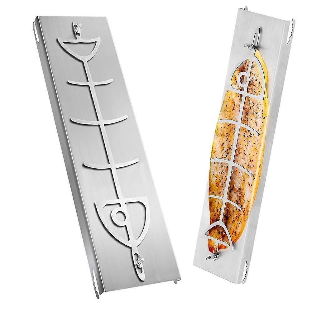 Support À Saumon, Grille Plate En Acier Inoxydable 304, Réglable En Hauteur, Pour Une Utilisation En Extérieur, Pour Griller Le Poisson