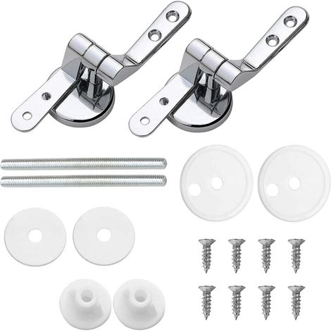Swyeoot – Set Mit 2 Wc-deckelscharnieren Aus Zinklegierung – Rostfrei Und Antibakteriell – Edelstahlbefestigungen – Schnelle Installation
