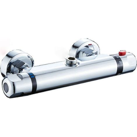 Thermostat-duschmischer, Wand-thermostat-duscharmatur Mit Sicherheitsknopf Bei 38 °c, Anti-verbrühungsmischer – Chrom