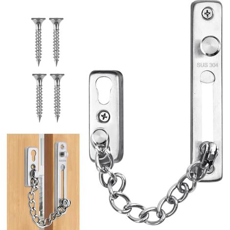 Türkette Aus Edelstahl 304, Türöffnung, Haustürsicherung, Eingangstürkette, Sicherheitskette, Haken Für Türöffnung (silber)