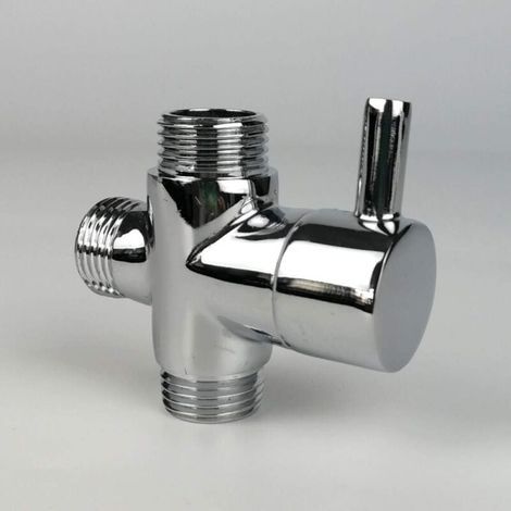 Umstellventil, G1/2 Männlicher Messing-wasserhahn, T-adapter, Chrom-badezimmer-duscharmatur-zubehör, Männliches 3-wege-füllventil