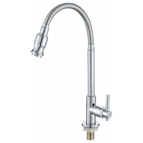 Vurahome – Outdoor-küchenarmatur, 360° Drehbar, Einloch-einzelgriff, Kaltwasser-küchenarmatur, Wäscherei-wasserhahn, Einzelküche, Kaltwasser-wasserhahn, Waschen, Gemüse, Waschbecken, Vertikales Waschb