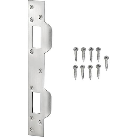Doppelloch-türschließblech – Robuste Verriegelungsplatte – Metallverstärkung Für Riegelrahmen – Für Den Innen- Und Außenbereich – Silber