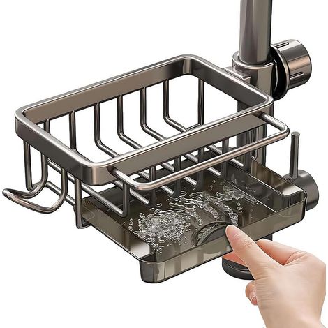 Waschbecken-wasserhahn-organizer, Spülschwammhalter Zur Befestigung Am Wasserhahn, Abflussschale, Multifunktionales Rundes Gartenschlauch-aufbewahrungsregal