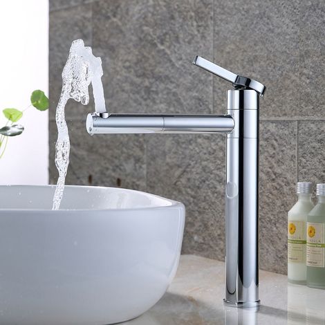 Ymyny Doppel-badezimmer-wasserhahn, 360° Drehbarer Waschbecken-wasserhahn, Messing, Badezimmer-waschbecken-wasserhahn, Chrom-badezimmer-wasserhähne, Einhebelmischer